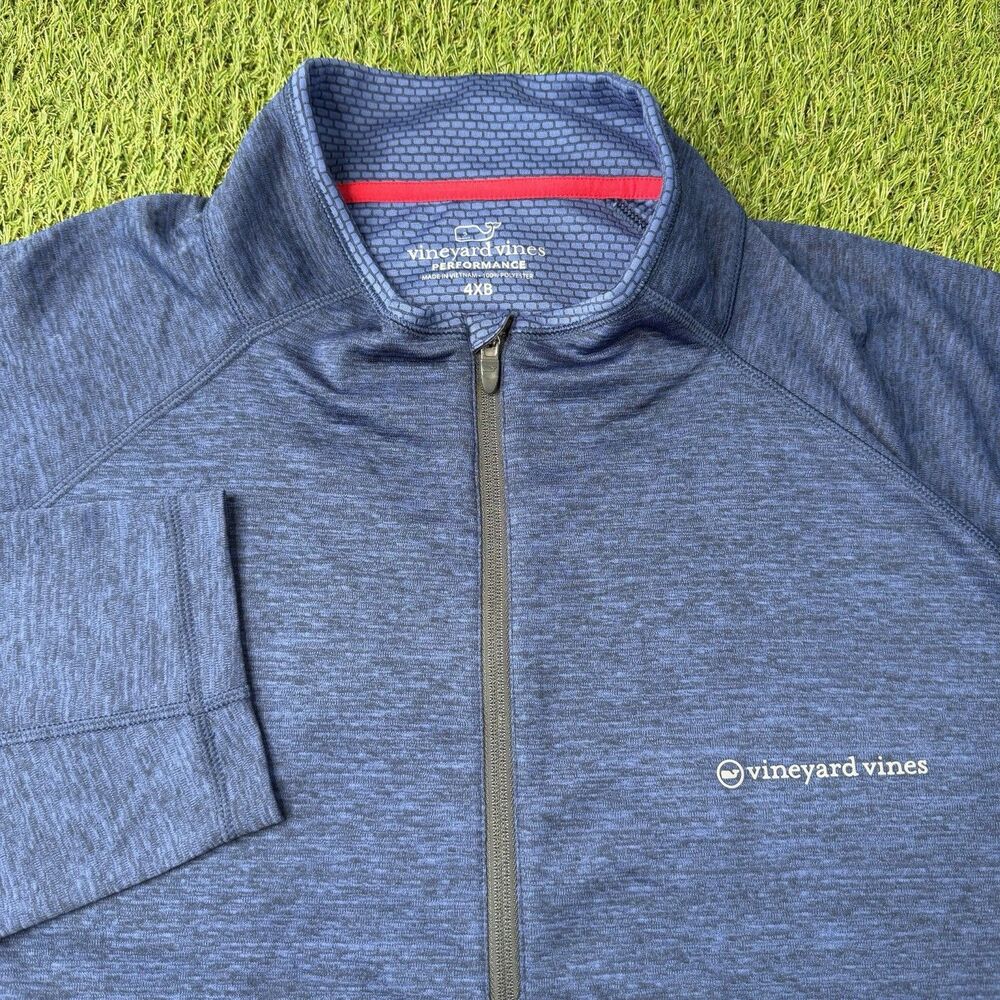 Vineyard Vines Sankaty Performance 1/4 Zip Sweatshirt Men’s 4XB Blue Stretch